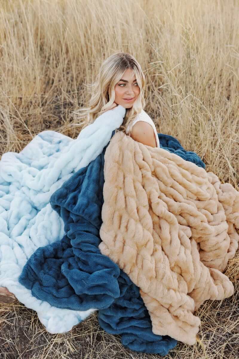 Hugs Midnight Blue Blanket - Image 5