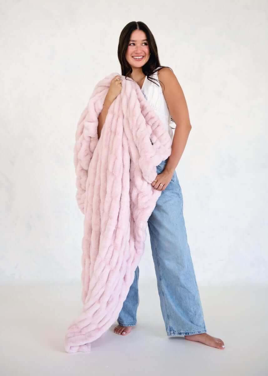 Hugs Bashful Pink Blanket - Image 2