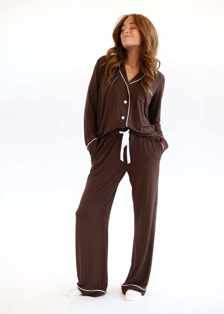 Middle of the Night Button Up - Coffee - Image 2