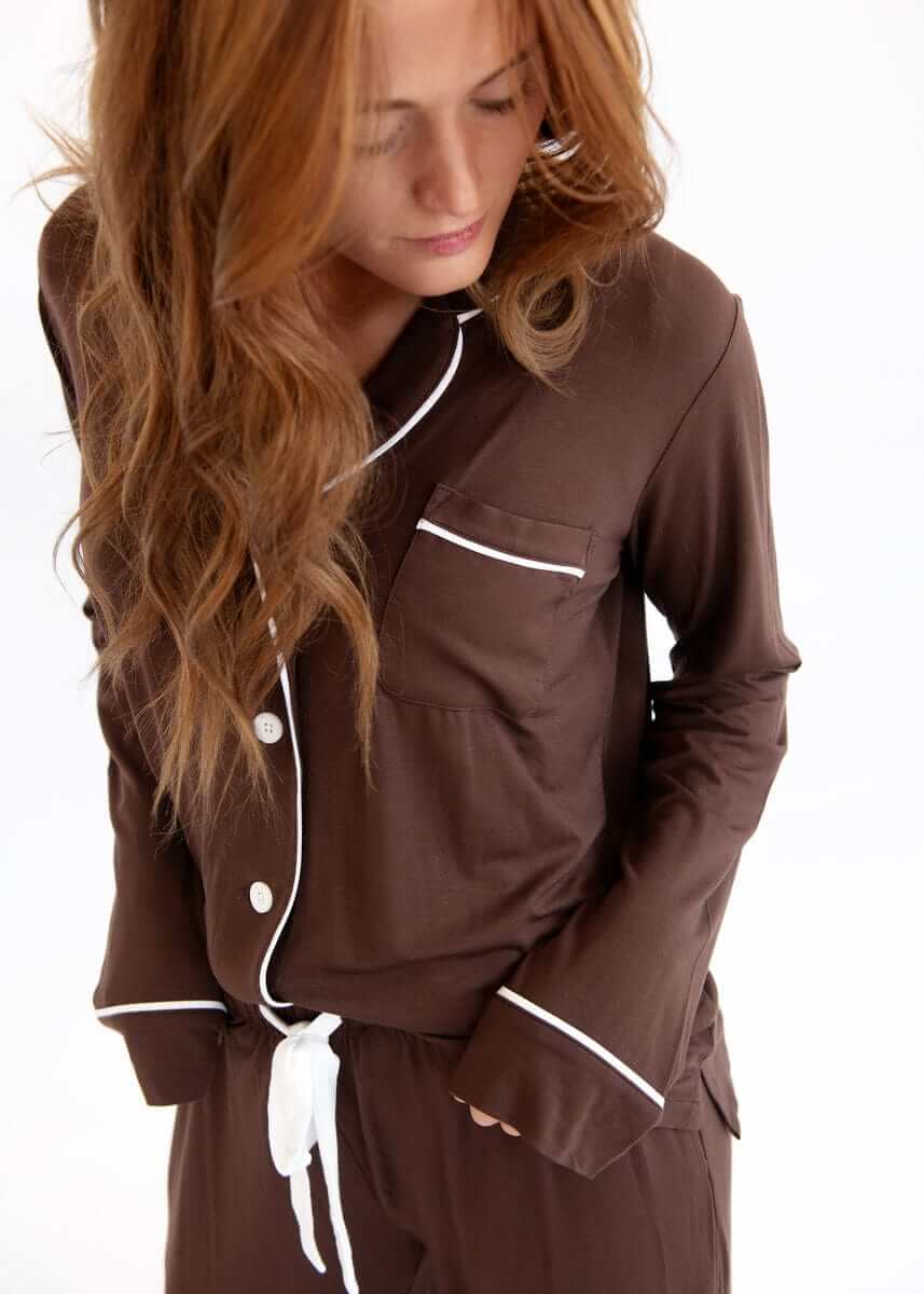 Middle of the Night Button Up - Coffee - Image 5
