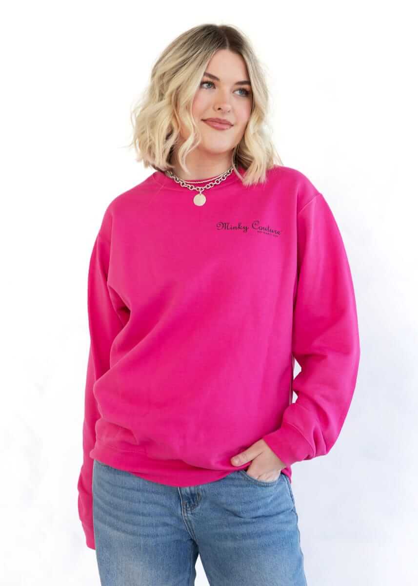 Minky Couture Sweatshirt - Hugs Hot Pink - Image 2