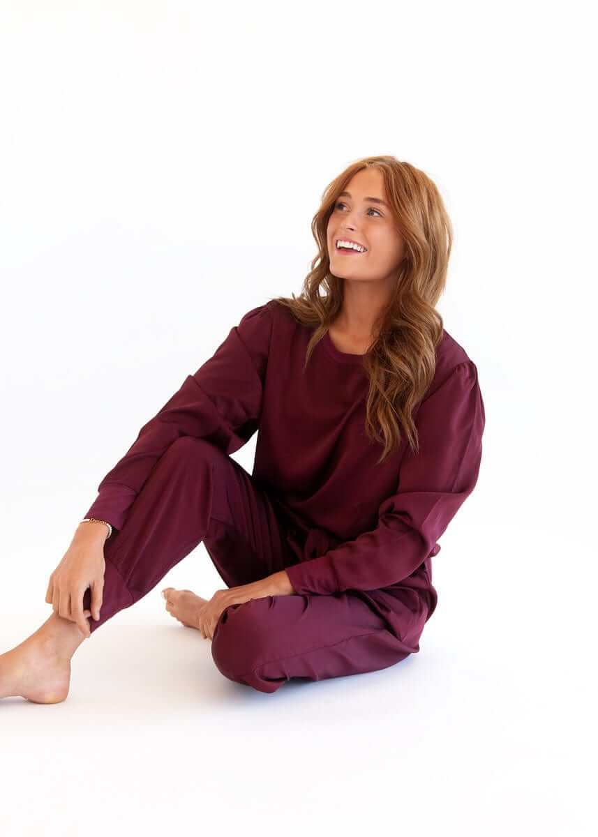 Must be Satin Pajamas - Maroon - Image 4