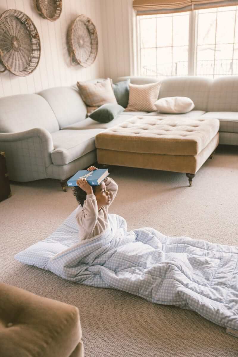 Sleeping Bag - Dusty Blue Gingham - Image 3